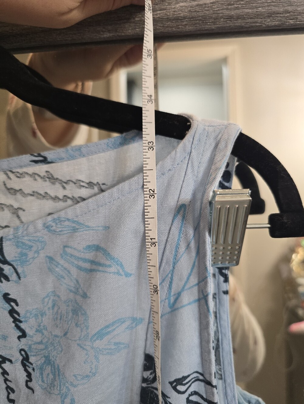 NWT ASOS Linen Cotton Light Blue Floral Print Sleeveless Sundress Medium Summer - Picture 5 of 10